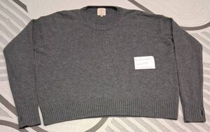 Hotel particulier womens medium cashmere wool sweater thick soft gray boxy loose